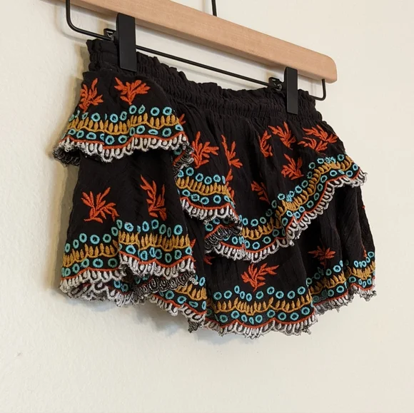 Free People Embroidered Layered Crop Strapless Festival Top size XS - Picture 3 of 7